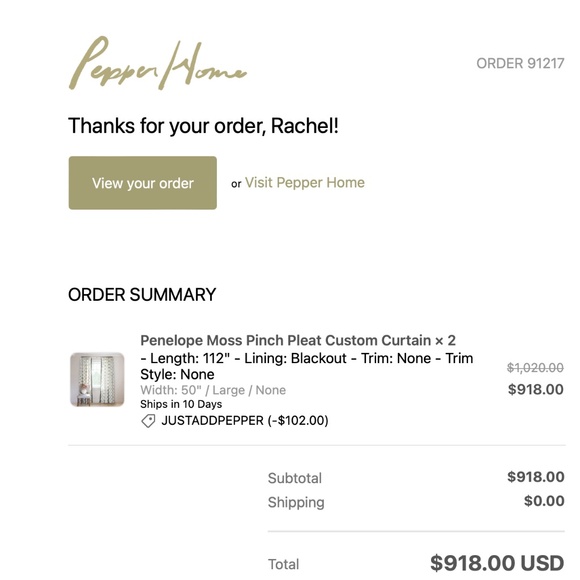 Pepper Home Custom Bed & Bath Set - Blackout Curtains, Pillows, Shower Curtain - Picture 14 of 14